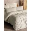Parure de lit - 1 housse de couette 220 x 240 cm + 2 taies d'oreiller 60 x 60 cm - 100% coton renforcé - Crème