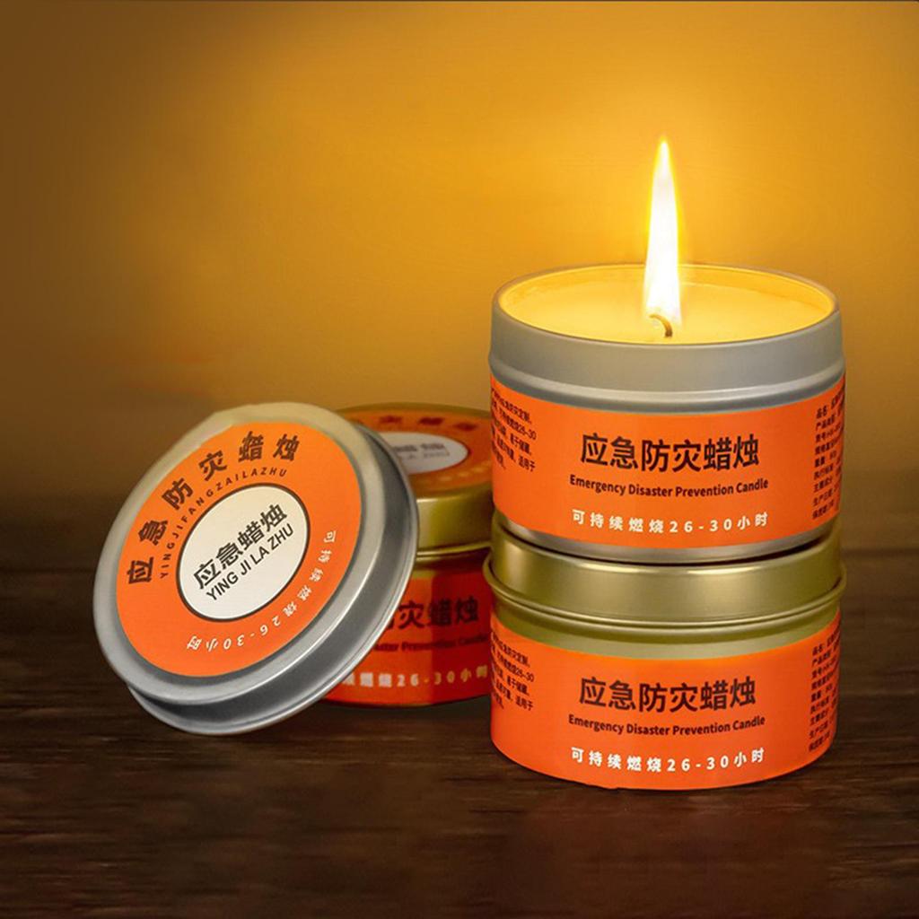 Survival Candle Stable Brightness Clean 26-30 Hours Outdoor Camping Candle for Adventure Backpacking Hiking Power Failure Tent