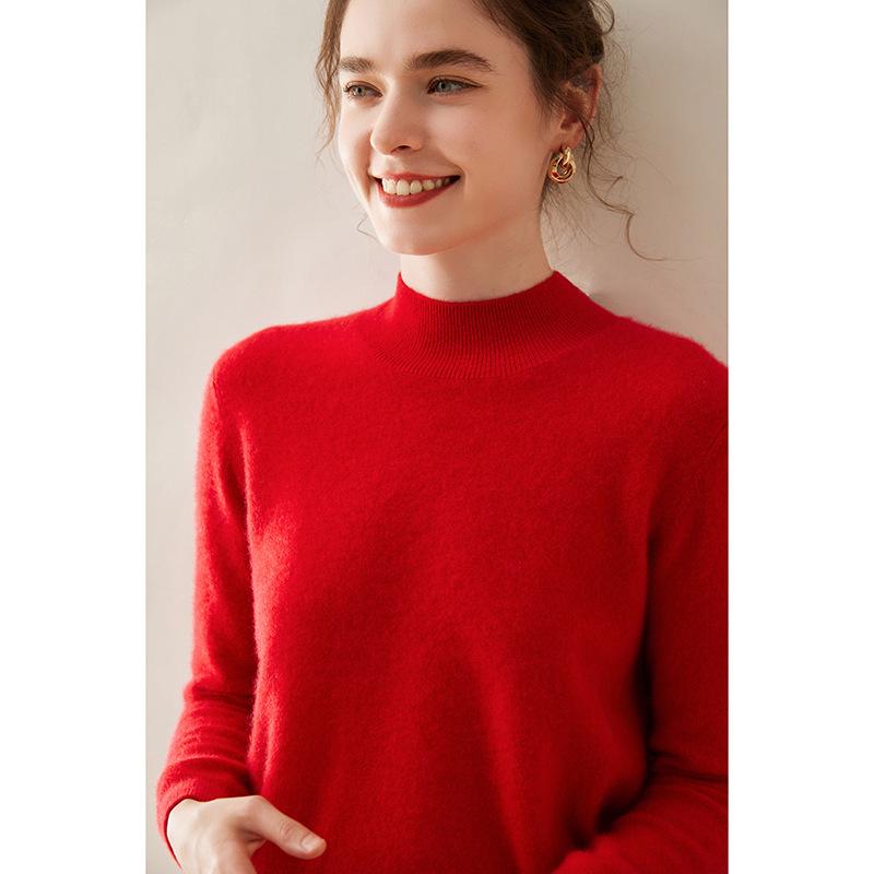 Women's Cashmere Sweater: Half-High Neck, Pullover, Soft & Comfortable, Warm Luxury Knitwear