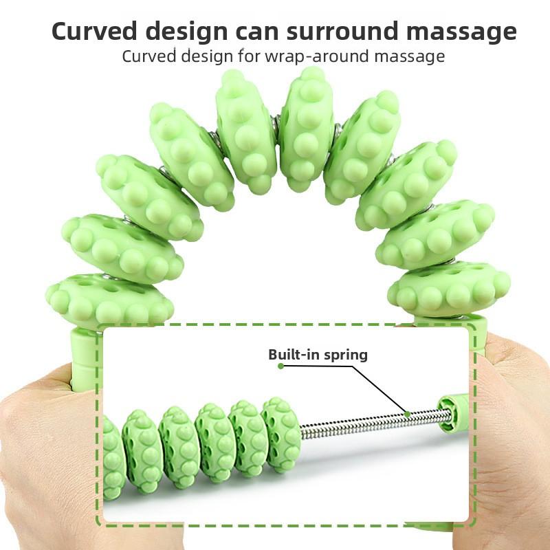 Roller Mace Ten-wheel Roller Bionic Touchpoint Bendable Surround Massage Relaxation Arm Strength Exercise Two-in-one
