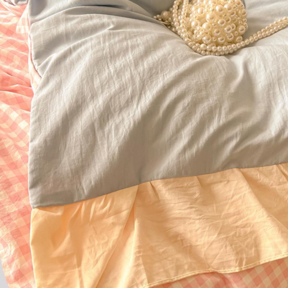 Bed Four-piece Set Washed Cotton Quilt Cover Bed Sheet Dormitory Three-piece Set