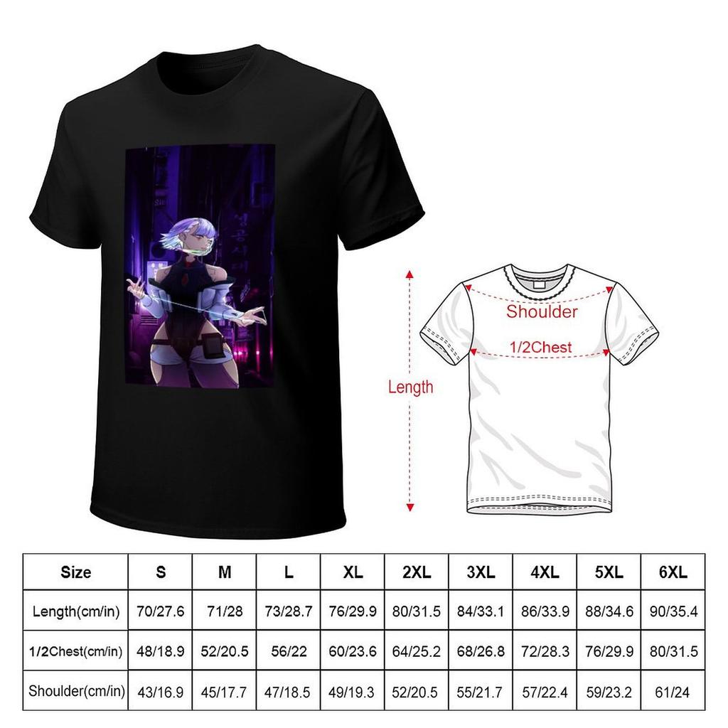Lucy Cyberpunk Edgerunners TShirt Personalized Tshirt Custom T Shirt Graphic T Shirts Plain Black T Shirts Men