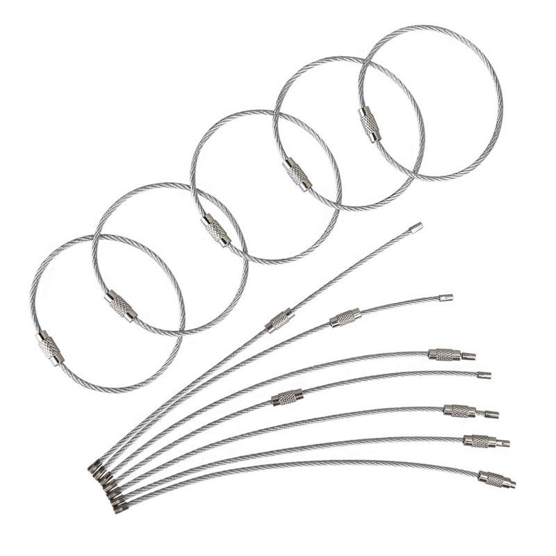 Drut ze stali nierdzewnej brelok brelok do kluczy brelok koło liny pętla kablowa na zewnątrz obóz przywieszka do bagażu śruba