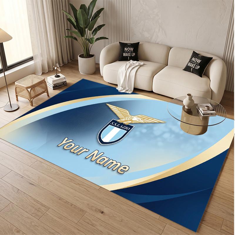 Personalized Crystal Velvet Carpet Lazio FC Pattern Non Slip Floor Rug
