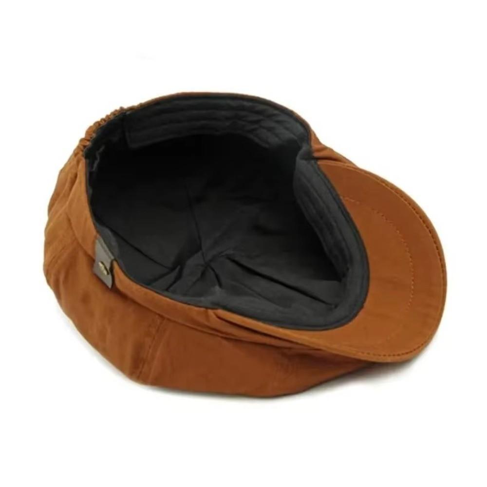 Solid Color Octagonal Hat Cotton Newsboy Caps Street Style Artist Painter Cap  Unisex