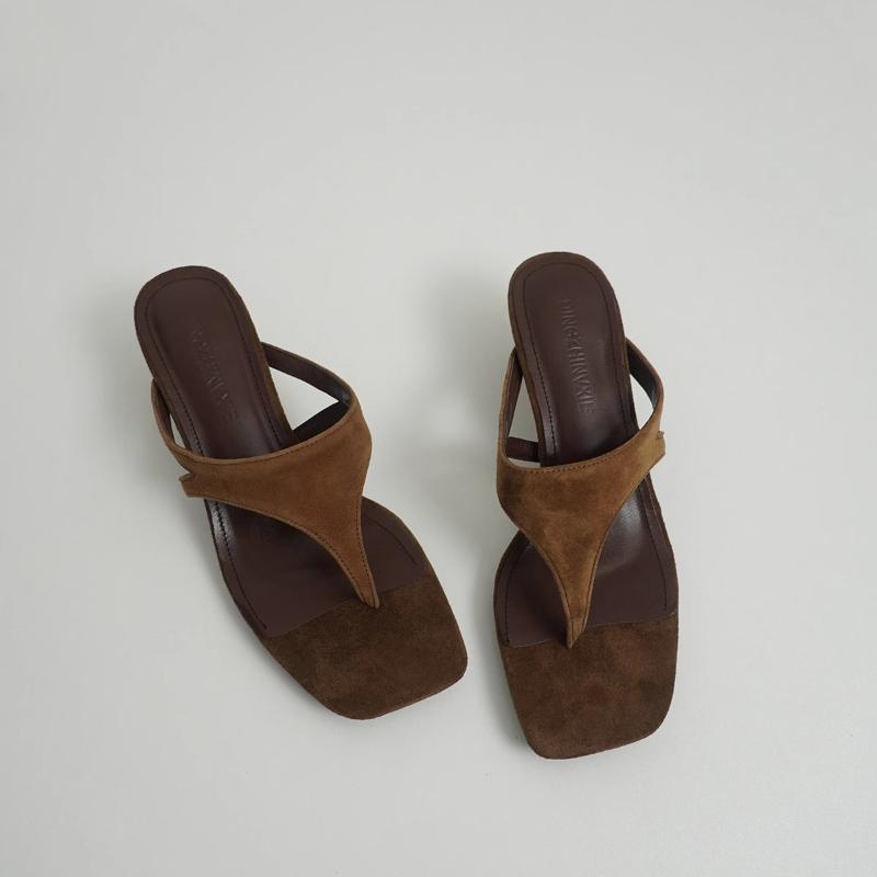 Mode 2025 Sommer Neu Damen Zehensteg High Heel Pantoletten Mode Kleid Slide Damen Outdoor Abendparty Sandalen Damenschuhe