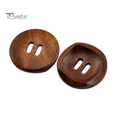 Nähknöpfe aus Holz, glatt, bequeme Installation, Kaffeefarbe, dunkler Kaffee, 2 Löcher, runde Nähknöpfe aus Holz für Bekleidung, 25 Stück