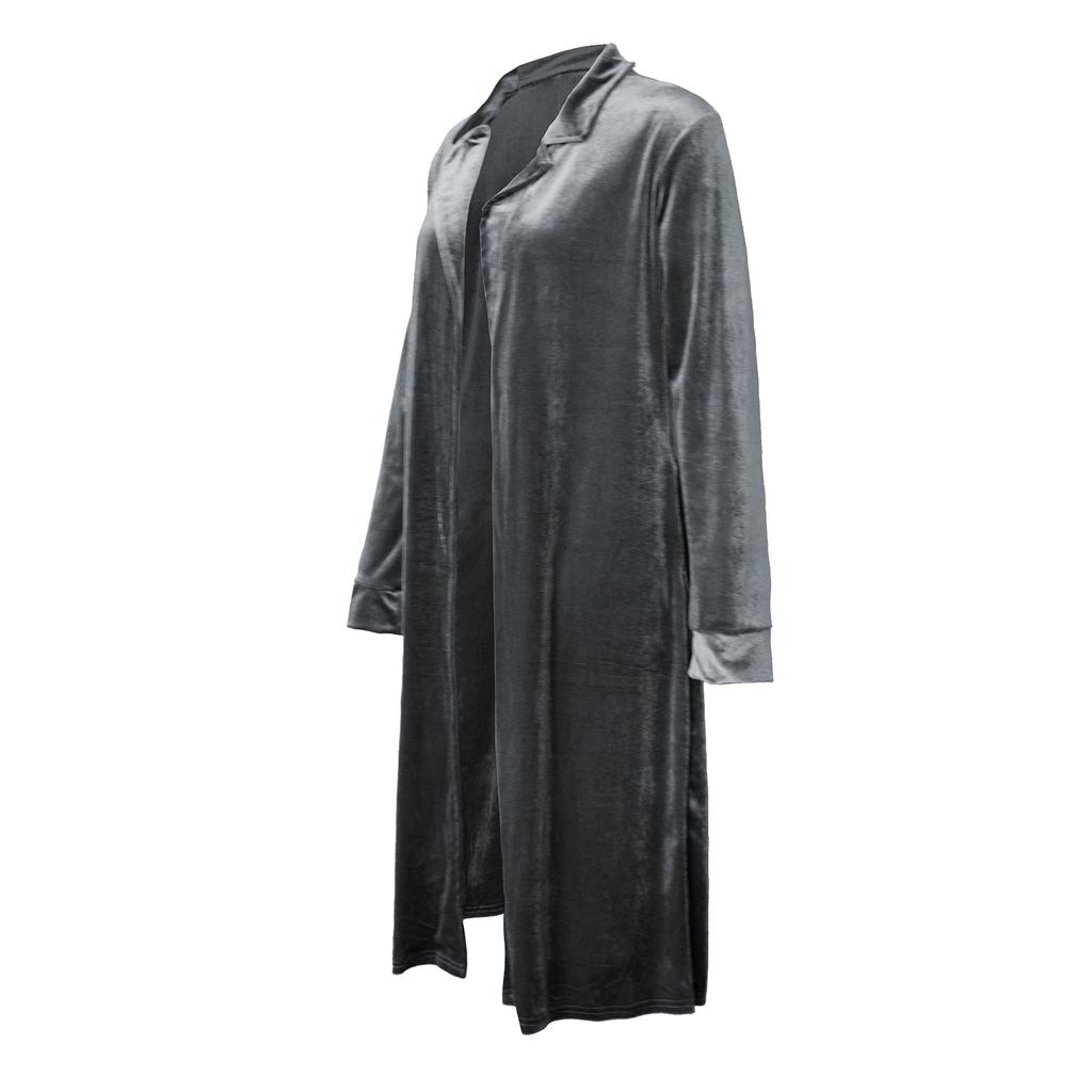 Women's Fashion And Winter Cardigan Jacket Gold Velvet Long Windbreaker