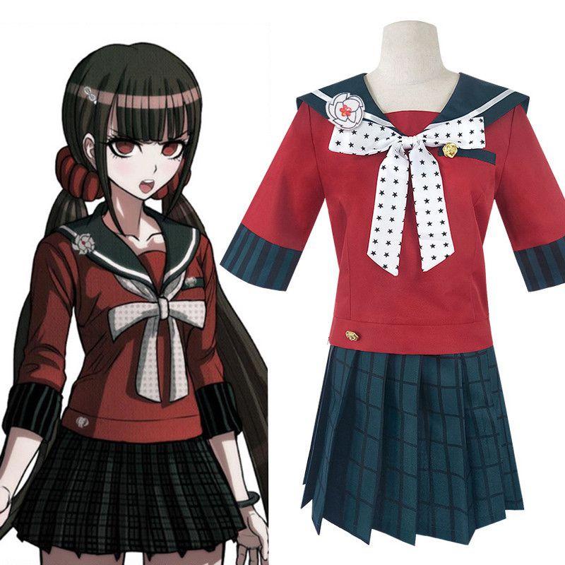 Authentic Danganronpa Harukawa Maki School Uniform Cosplay Costume Jacket Skirt Set Outfit For Women