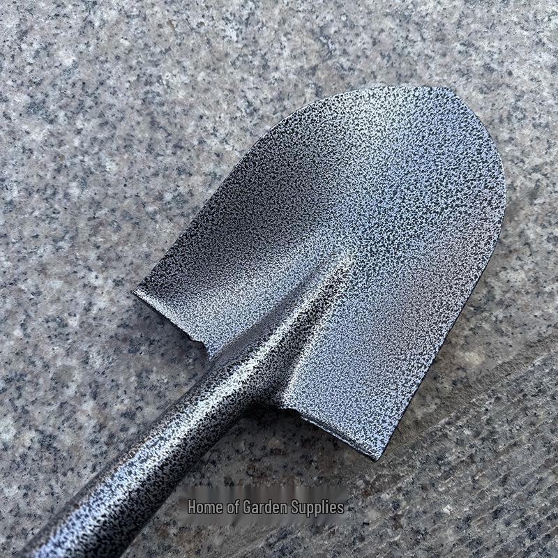 Manganese Steel Round Head Garden Shovel - Durable Integrated Steel Shovel for Car, Outdoor, and Farm Use