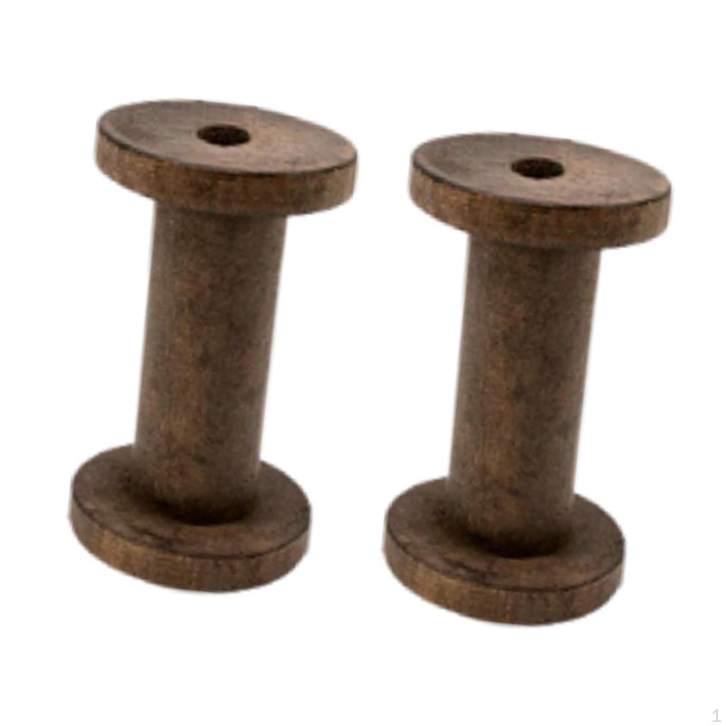 2 Pieces Empty Wooden Spools, 7.9 Cm.