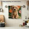 Felt Golden Puppy Portrait Towel Highly Absorbent Bath Towel, Cute Plush Labrador Pup, Soft Kids Daily Shower Towel