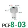 PCF Pneumatic Connector 304 Stainless Steel 1/8” 1/4” 3/8” 1/2” BSP Internal Thread Pneumatic Quick Connector Hose Air Tube