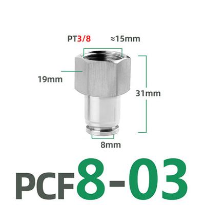 PCF Pneumatic Connector 304 Stainless Steel 1/8” 1/4” 3/8” 1/2” BSP Internal Thread Pneumatic Quick Connector Hose Air Tube