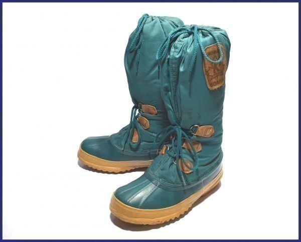 

Made in Canada / SOREL Snow Lion Waterproof Long Snow Boots with Inner Lining Green /WOS7 / 24.0cm/