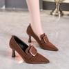 2025 New  Fashion Women High Heel Shoes Girl Black Casual Shoes Temperament Vintage Shoes Party Dress  Ladies Pumps