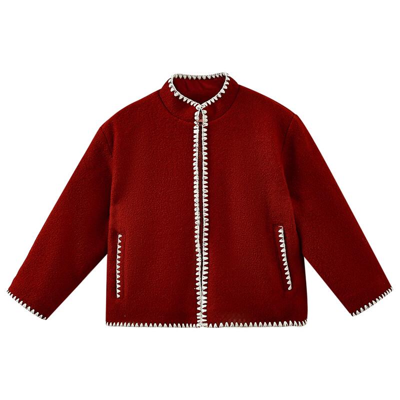 Hacikis Kids' Red Wool Winter Coat