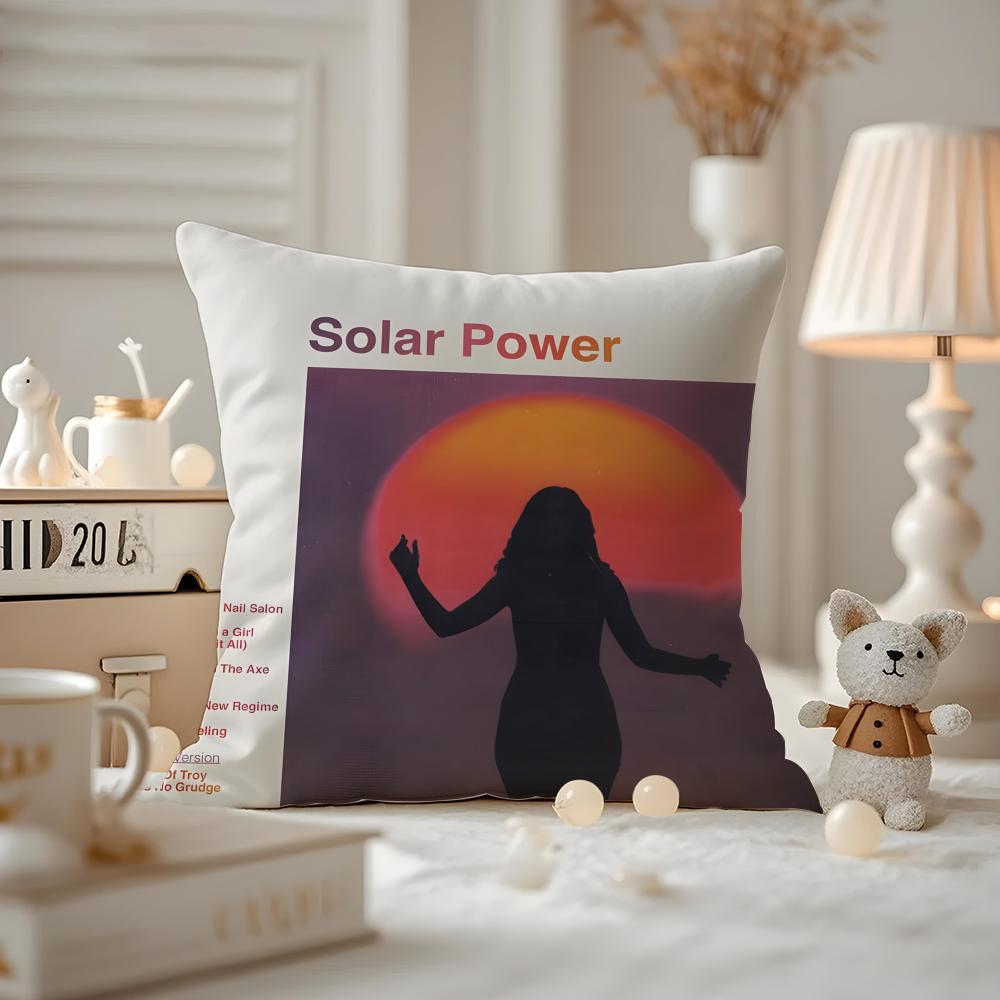 Lorde-Solar Power Cushion Cover Anti-dustmite Pillowcase Invisible Zipper Silky Short Plush Sofa Cushion Cover