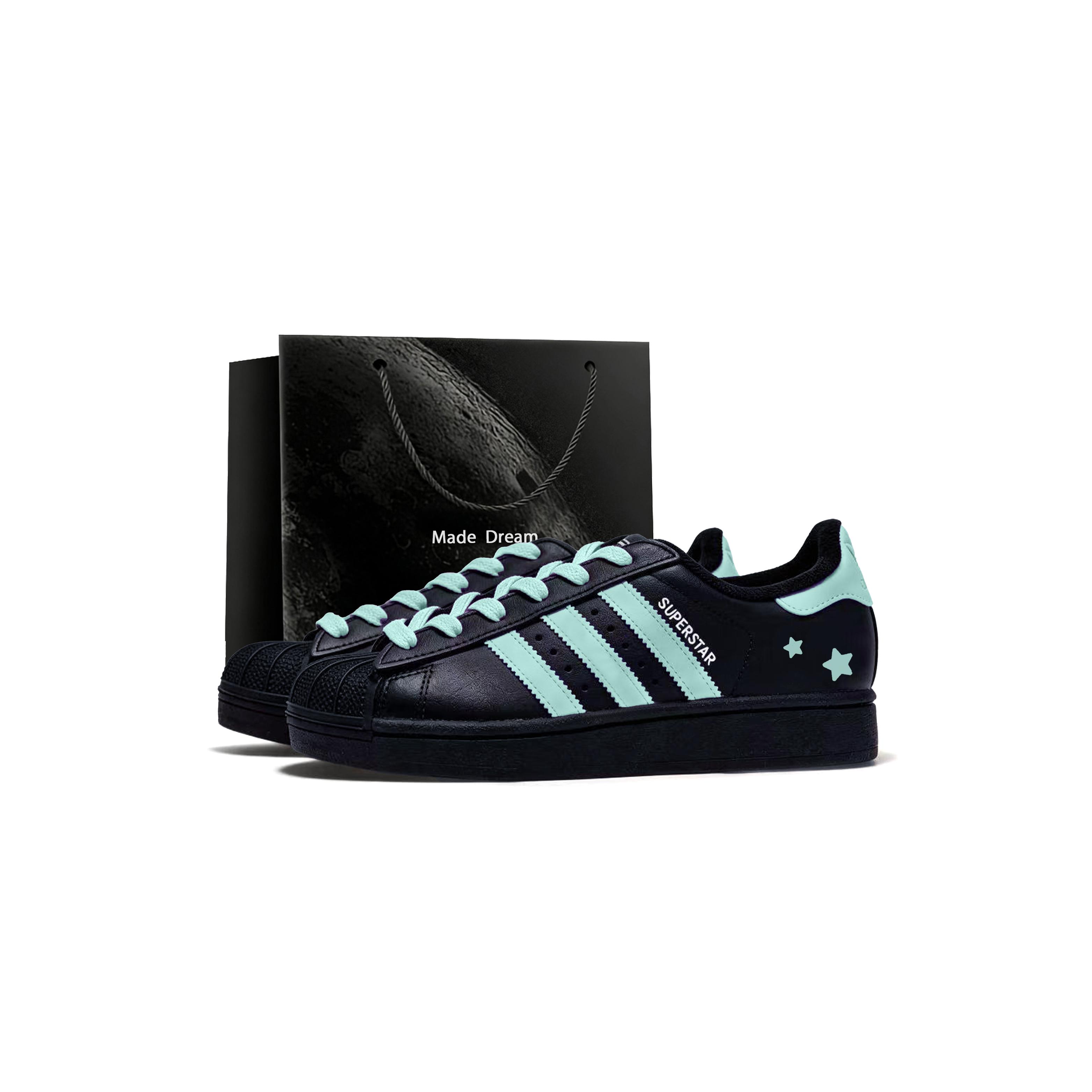 

Adidas Originals Superstar 2 Leather Low top Skateboard Shoes Men s Black Green JI0079(Team1517-SBOX) 44⅔