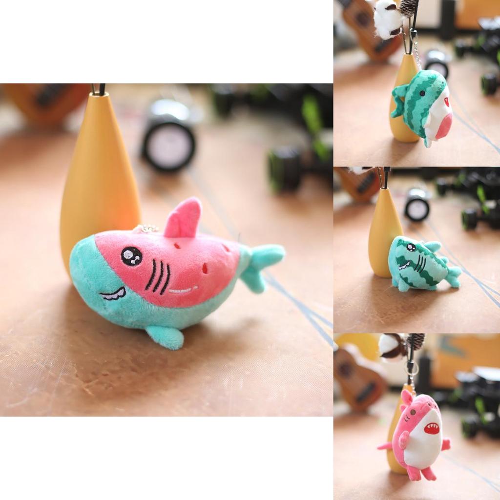 Charming Pink Shark Plush Toy Soft And Tiny Keychain For Bags And Keys