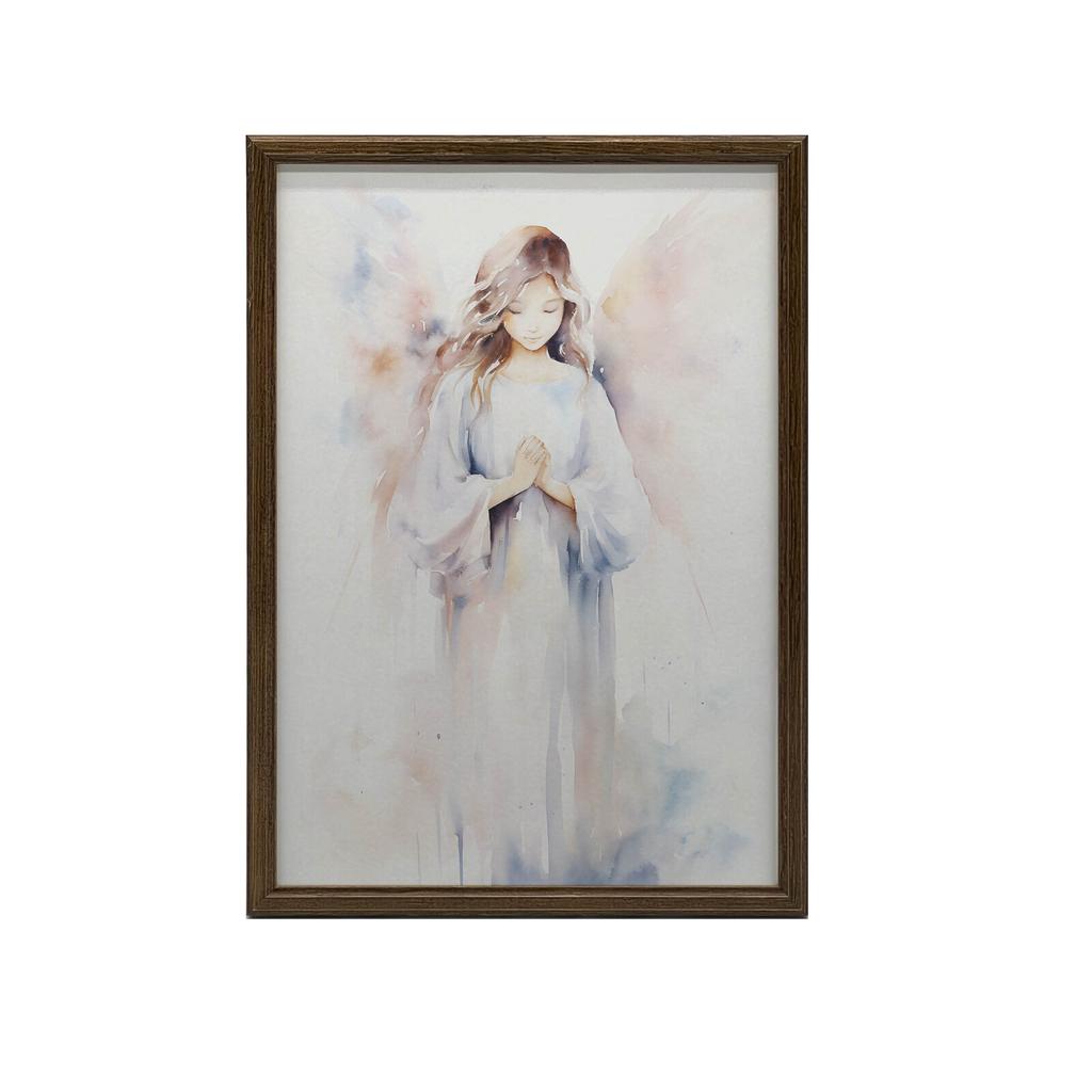 Anielska Delikatność W Pastelach Anielska Delikatność W Pastelach, 30X40 Cm, Rama Drewniana Ciemny Brąz, Papier Matowy 230 Gsm