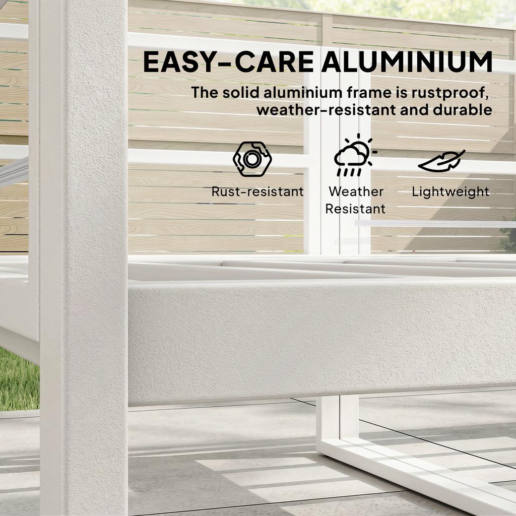 5 Seater Aluminium Garden Furniture Set, Garden Sofa Set with Thick Cushions for Patio and Balcony, Outdoor, Light Grey
