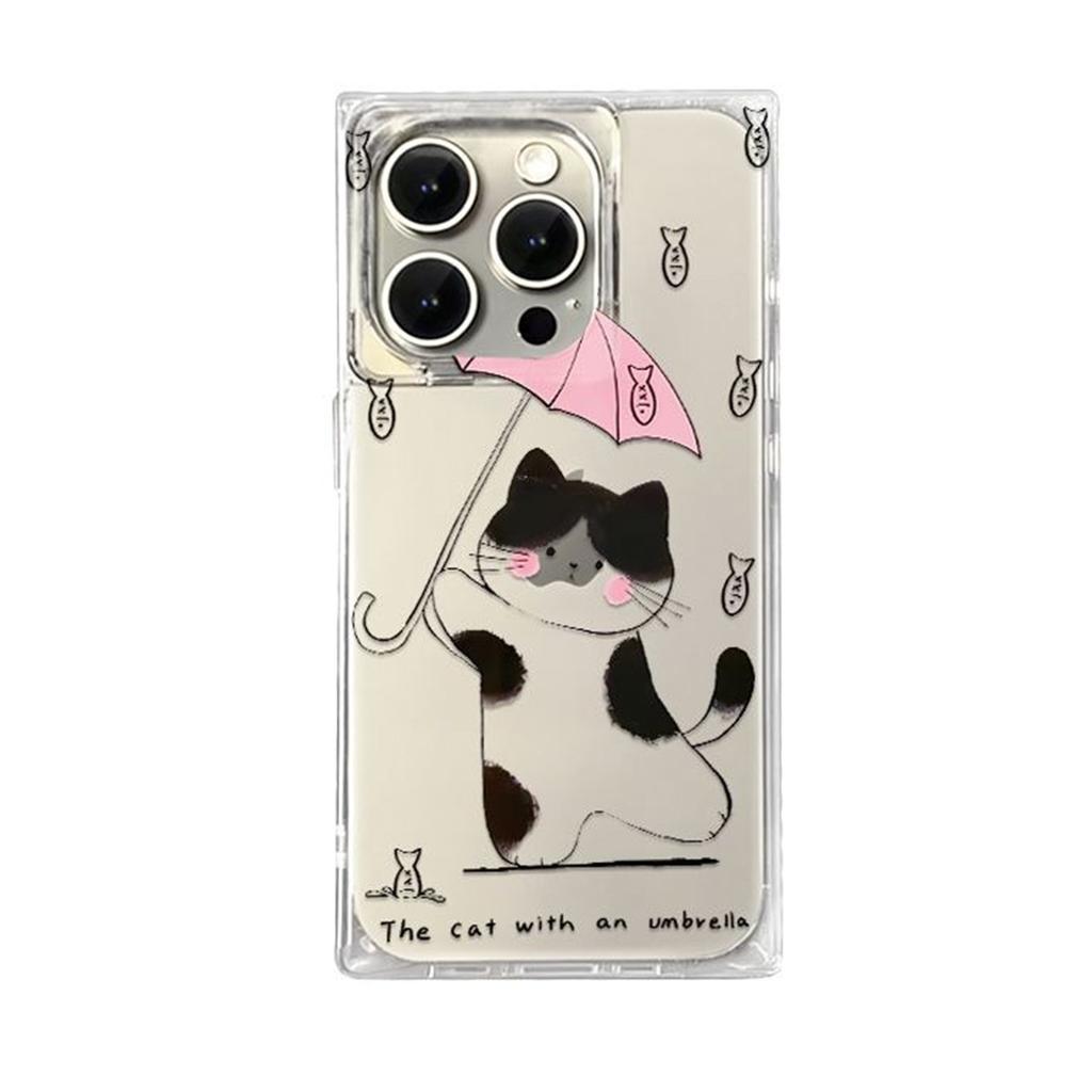 Transparent Ice Crystal Square Mobile Phone Case Square Mobile Phone Case Wavy Anti-fall Mobile Phone Case Four-corner Air Cushion Mobile Phone Case