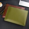 Men's A4 Leather Zippered Laptop Bag - Large Capacity Business Document Carrier