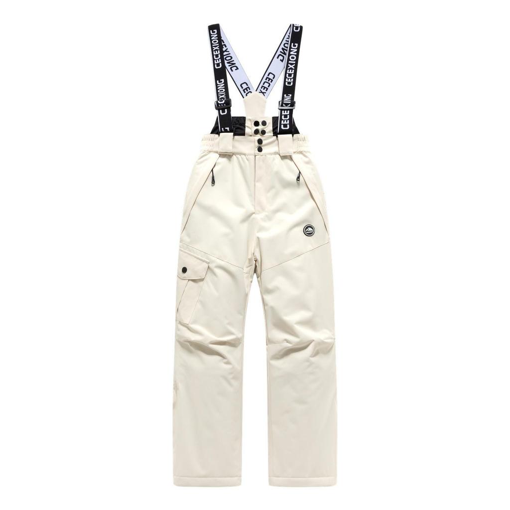 Kids' Waterproof & Windproof Ski Pants with Straps - Thickened, Warm Outdoor Gear for Boys & Girls