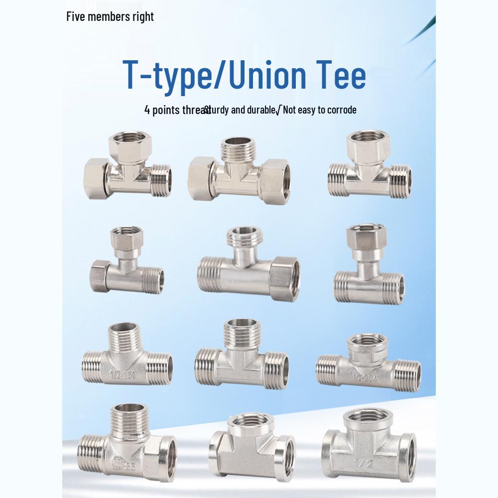 DN15 Tee Diverter: Copper/Stainless Steel, Internal/External Thread, One-In-Two-Out Water Pipe Connector