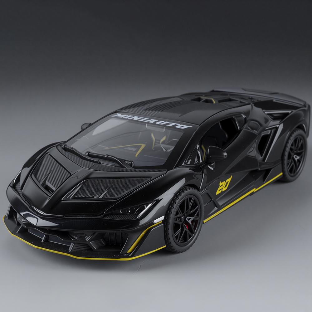 1:32er Maßstab Lambo Legierung Druckguss Sportwagen 4-türig Rückzieher Sound und Licht Basis Auto Modell Kinderspielzeug Ornamente Geschenk