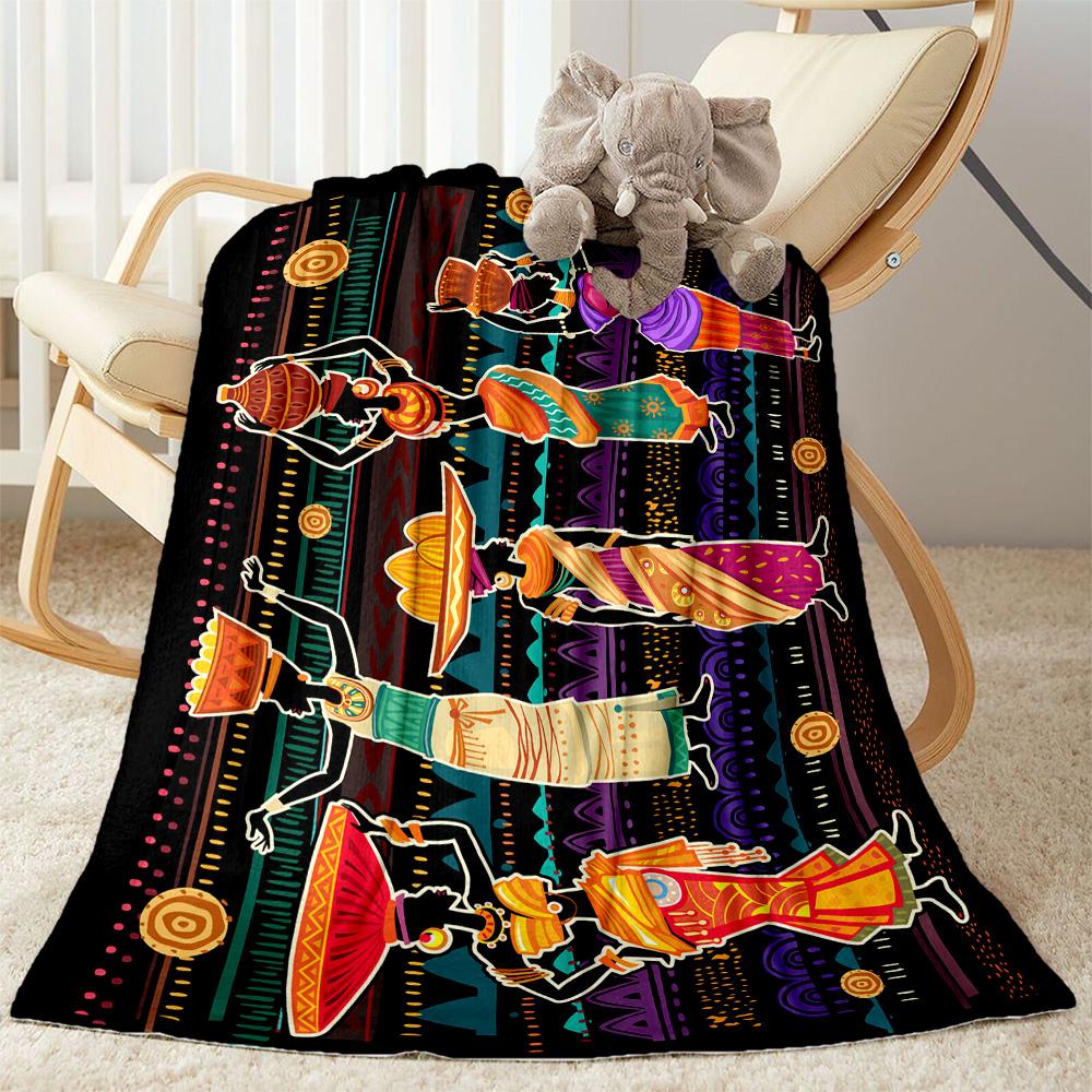 African Style Blanket Durable Comfort Perfect for Couch Chair Seaside Four Seasons Multipurpose Digital Print Gift for Travel Home Birthdays