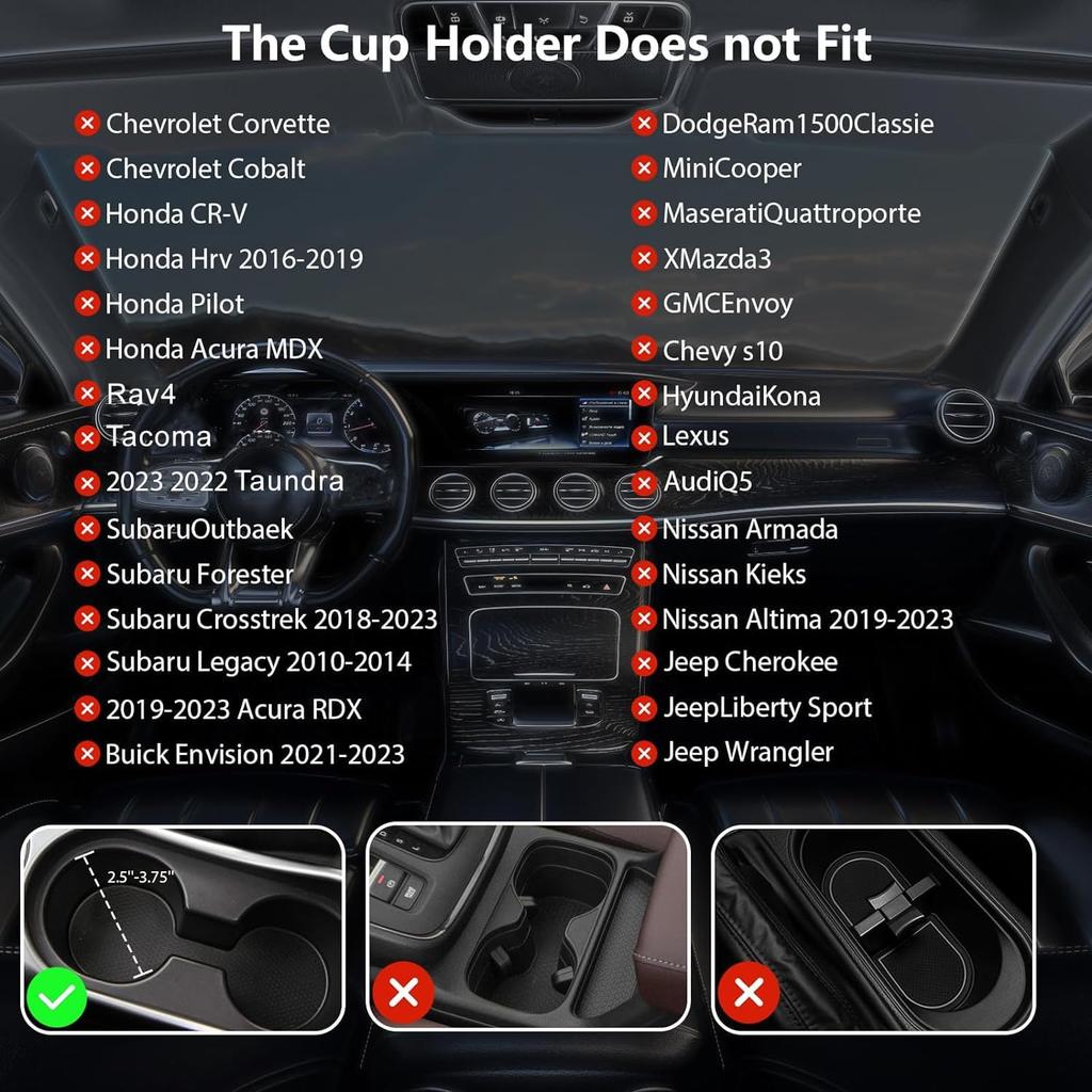 Car Cup Holder Expander Adapter Adjustable Base, NARUNDREN Compatible For Yeti 20/26/30 Oz Hydro Flasks Large 32/40Oz, Fits Most Cup Holder, Diameter