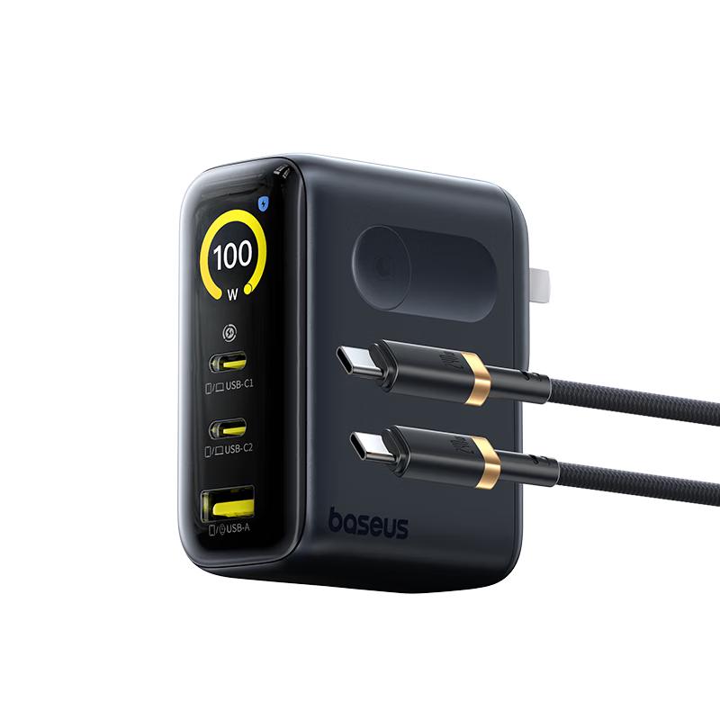 Baseus Kit de chargeur PD multi-ports GaN 100W avec écran d'alimentation