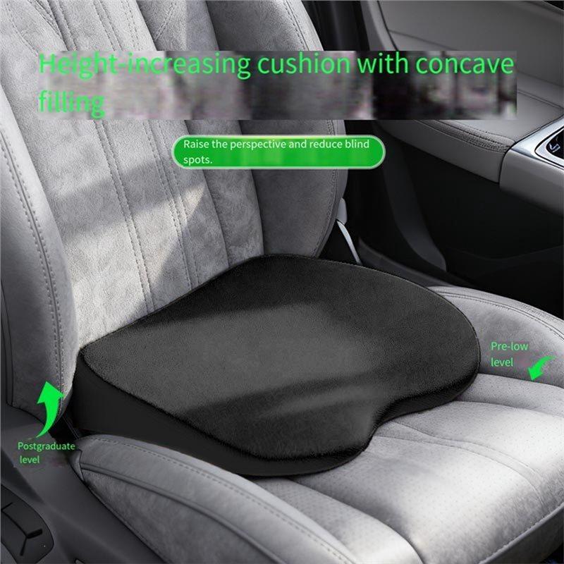 Car Driver Seat Lift Pad,Small Lumbar Support Cushion, Height Adjusting Pad For All-Seasons Lifter Black