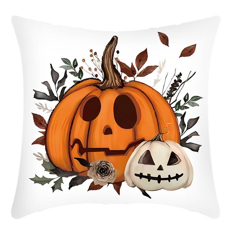 Halloween Pumpkin Pillow Case Cartoon Print Pillow Halloween Home Decor Polyester Pillow Case