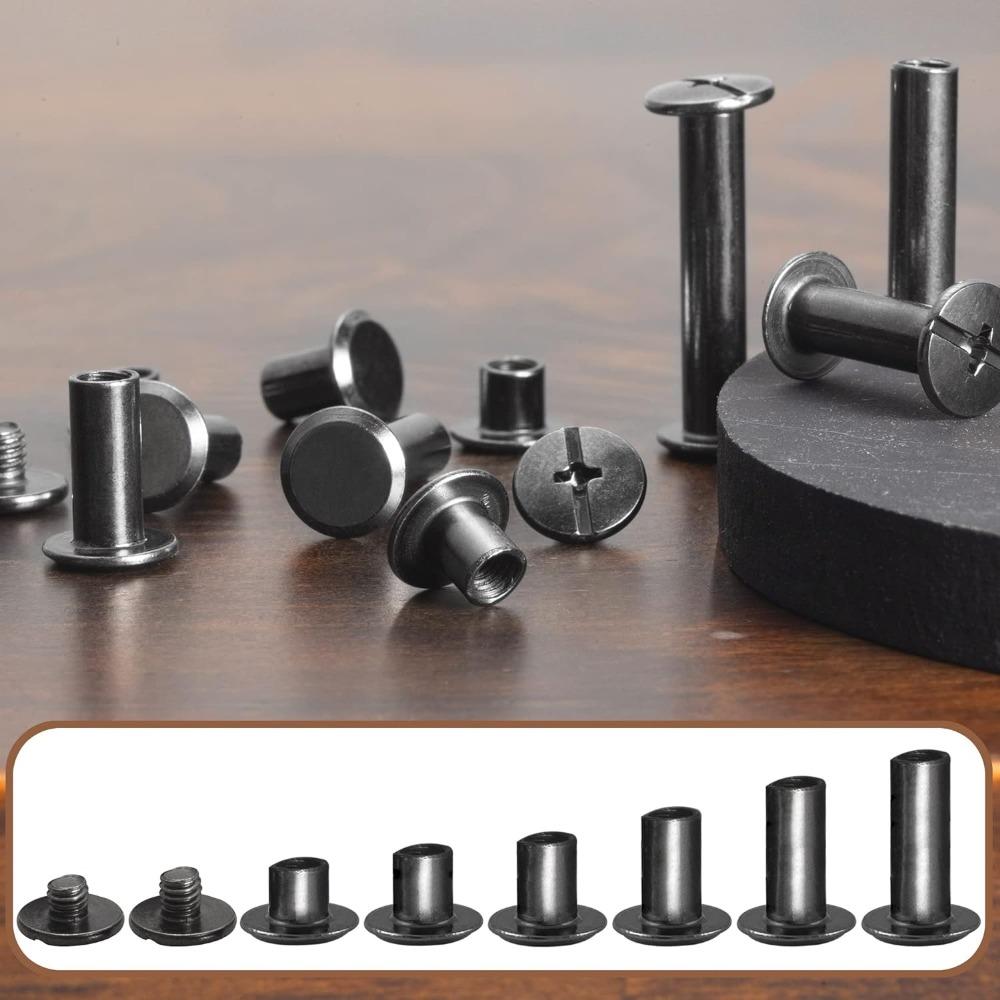 Black Leather Rivets Assorted Size Screw Rivets Purse Repair Chicago Binding Screws  Leather Craft