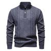 Men's Plus Size Stand Collar Jacquard Knit Pullover Sweater