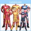 Avengers Iron Man Tony Stark Costume da Supereroe Cosplay Tuta con Lavorazione Raffinata e Materiale Traspirante
