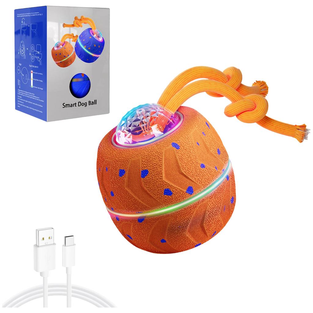 Dog Toy Ball with Random Movement, Bouncing and Spinning Functions for Interactive Play