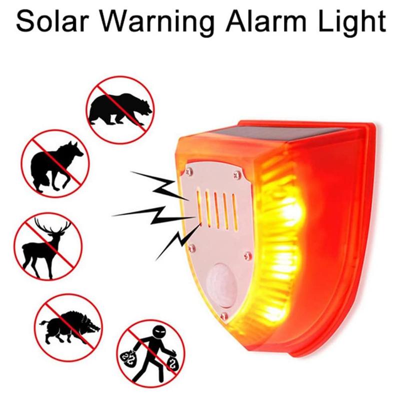 Solar Alarm Light IP65 Waterproof Motion Sensor Alarm Lamp Outdoor Garden Dog Barking Animal Driver Security Lamp For Farm Yard