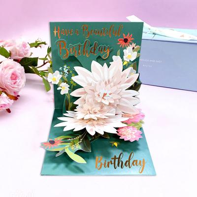 Birthday Cards for Women Pop Up Happy Birthday Card Lotus Flower Forever Paper Pop Up Greeting Card 3D Pop Up Greeting Cards