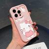 Pink Cartoon Hello Kitty Phone Case For Iphone 17 16 Pro Max 17 Air 16e 15 14 13 12 11 Pro Max  14 15 16 Plus INS Silicone Cover