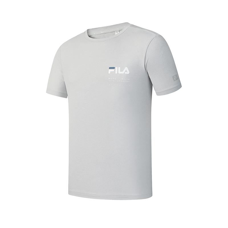 Fila Fitness Minimalist Fashion Casual Versatile Comfortable Skin-Friendly Short Sleeve T-Shirt Men Tops Blue-Mist-Gray A11M521106F-GY