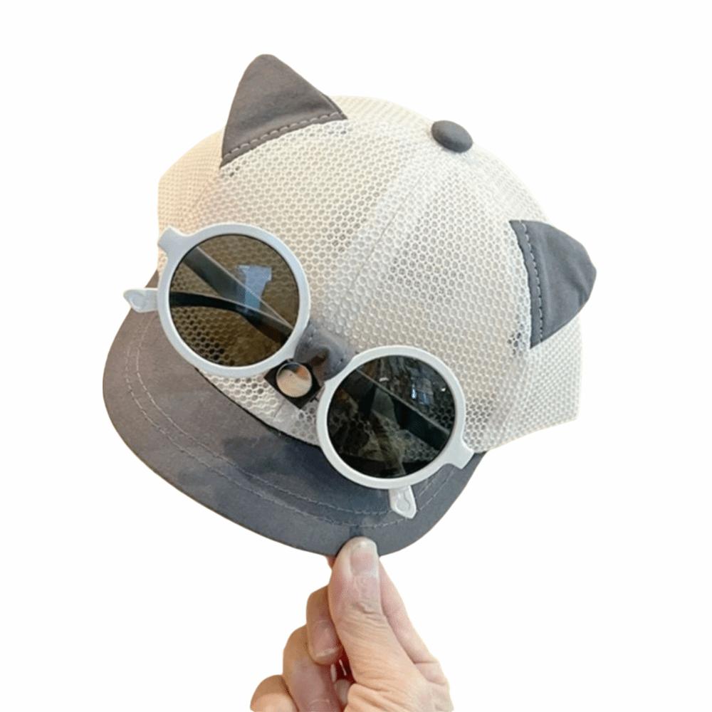 Breathable Duck Tongue Cap Mesh Kids Baseball Cap Thin Infant Sun Hat  Outdoor Activities серый