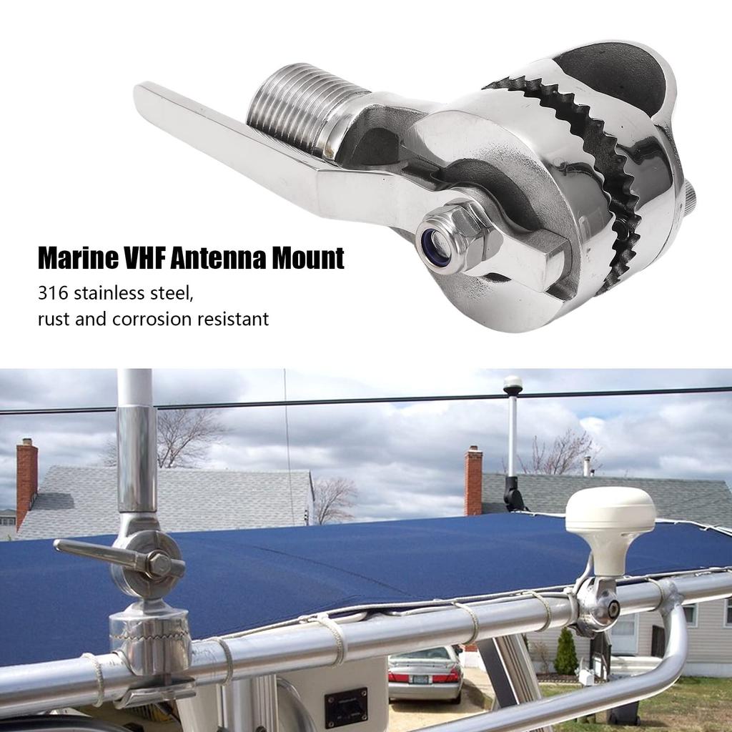 VHF Antenna Mount for Marine, 316 Stainless Steel Adjustable Rail