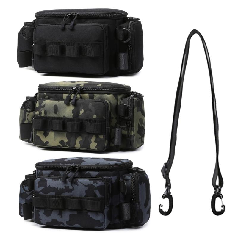 Fishing Gear Organizers Large Capacity Oxford Cloth Fishing Tackle Bag Multipockets Lures Gear Storage Shoulder Bag