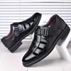 Men's 2025 Summer Closed-Toe Leather Sandals – Breathable, Hollowed Design, Perfect for Elderly Dads
