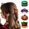 Half-tied Hair Clip Back Head Claw Reinforced Shark with Elastic Base Halloween Skull Transparent Acrylic Claw Pumpkin Bat Patterns for Bun
