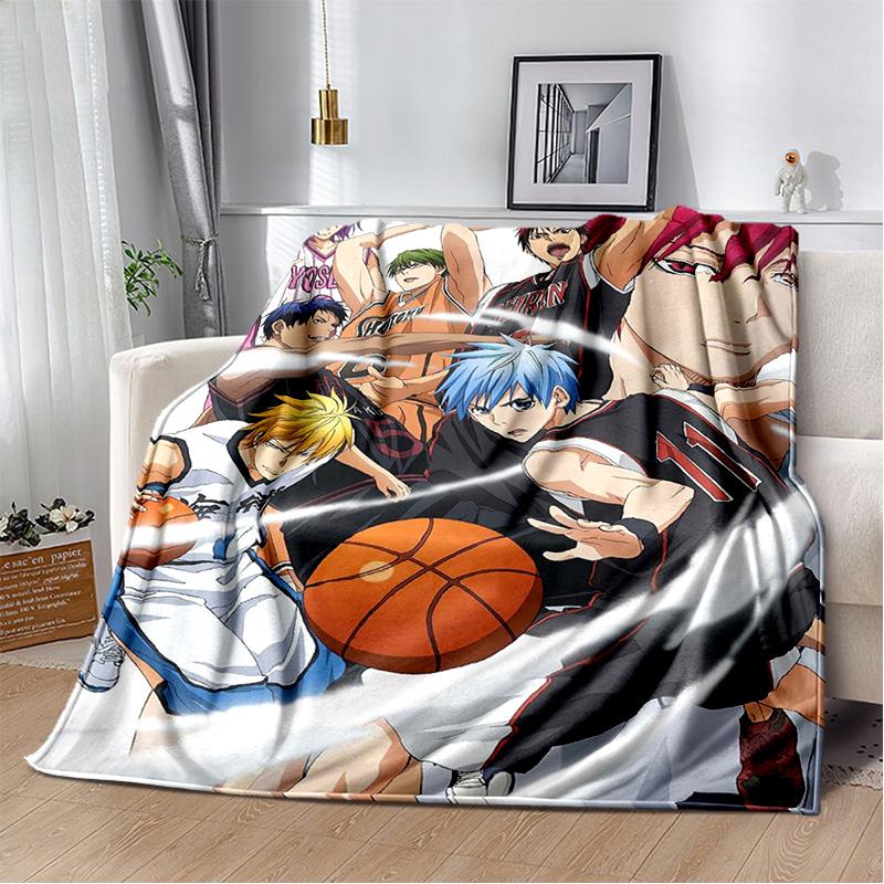 Anime Kuroko's Basketball Cartoon Blanket,Soft Throw Blanket for Home Bedroom Bed Sofa Picnic Travel Office Cover Blanket Kids